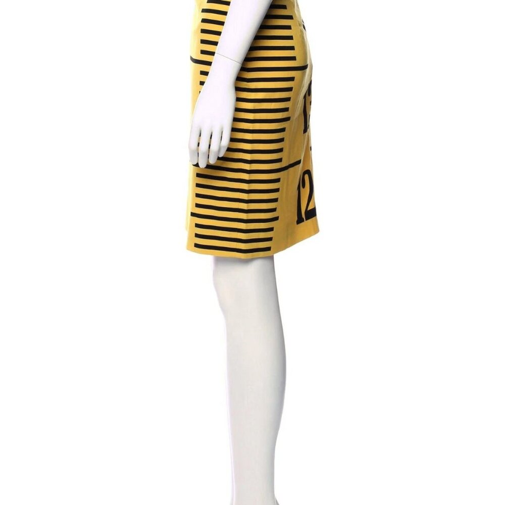 Moschino Couture Ruler Yellow Measure Tape Wool Lined Skirt $975 NWT USA 8 IT42 - Picture 10 of 13